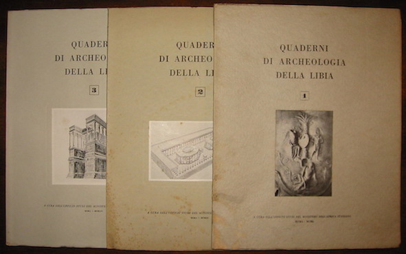  Ufficio studi del Ministero dell'Africa italiana Quaderni di archeologia della Libia 1 (2 e 3) 1950-1954
 Roma S.E.T. Apollon (poi Istituto Poligrafico dello Stato)